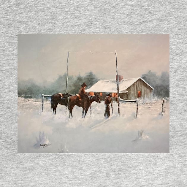 Snow Barn Oil on Canvas by Gallery Digitals